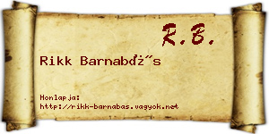 Rikk Barnabás névjegykártya